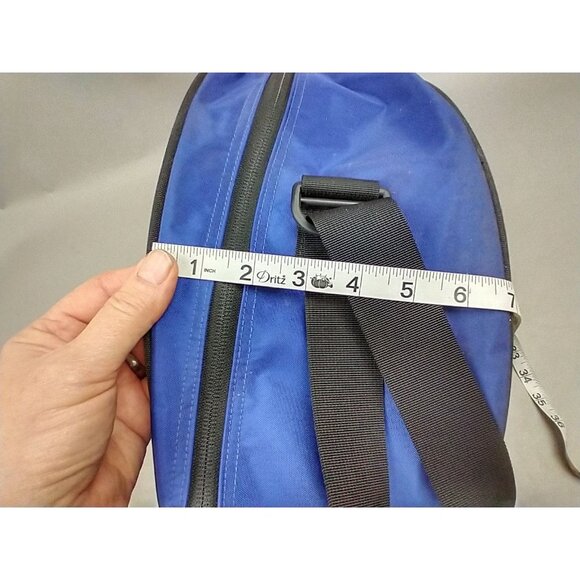 LL Bean Travel Bag Snowshoe 10x33” Blue Black Side Zip Carry Case Only - Picture 8 of 8